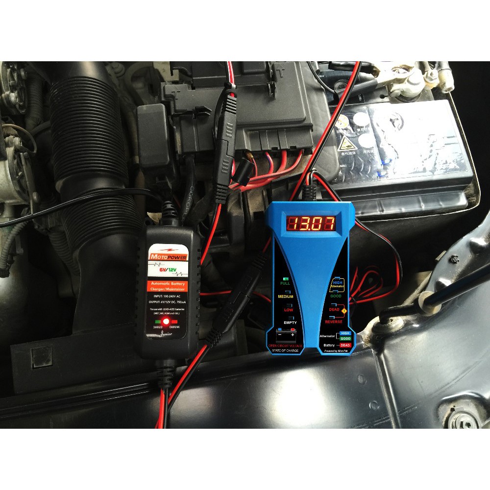 BISA COD Alat Cek Kondisi Aki Tester Baterai Digital Voltmeter Analyzer 12V - Motopower CNBJ-805