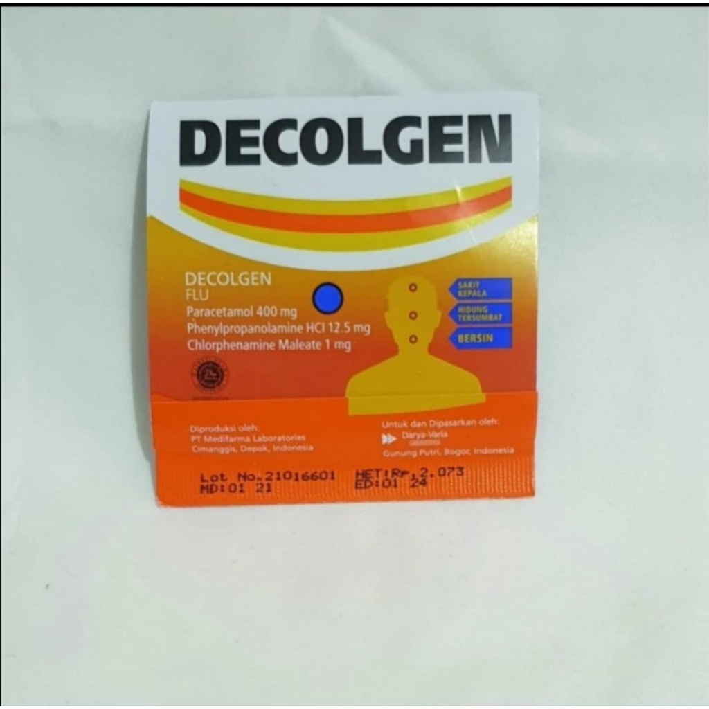 Jual DECOLGEN OBAT FLU ISI 4 TABLET | Radang tenggorokan | Shopee Indonesia