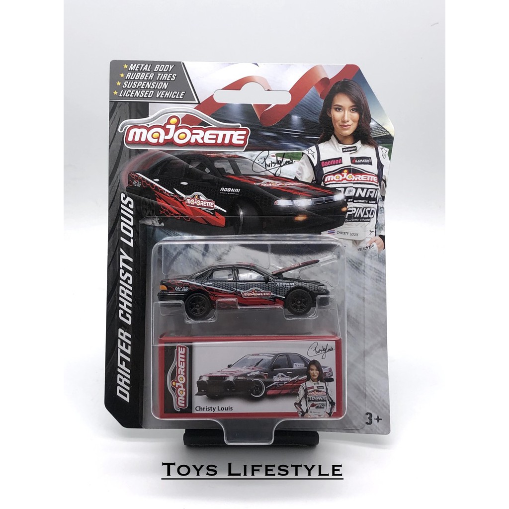 Majorette Diecast - Drifter Christy Louis Skala 1:64 (Velg Hitam)