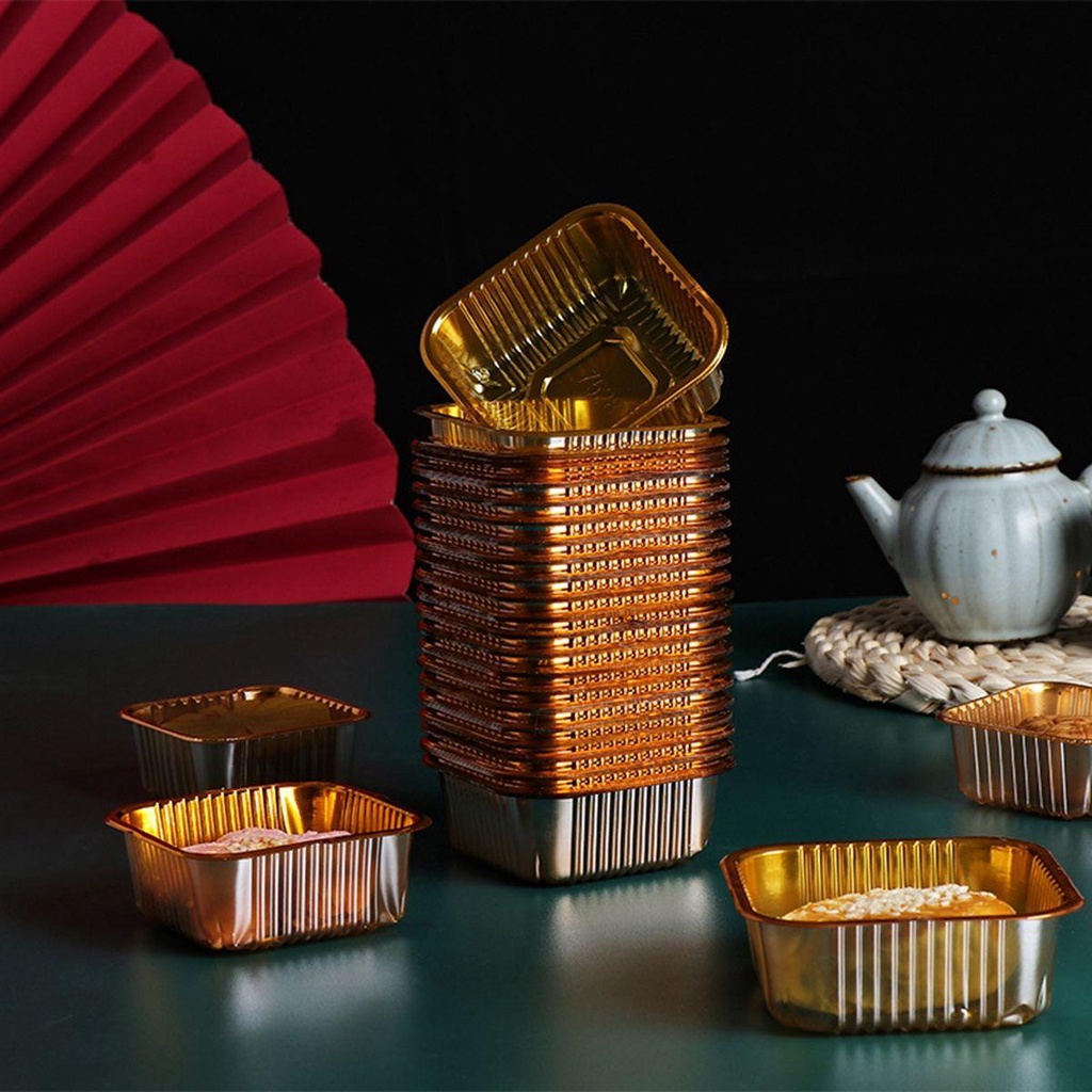 [Elegan] Tray Mooncake 100Pcs Wadah Cupcake Mousse Individu Sekali Pakai
