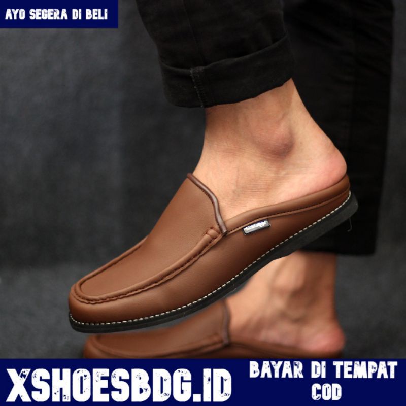 Sandal Sepatu Pria Tuutong Brongsong Bustong Hj Umroh Arrafah Kulit Asli Fashion Cowo/Cowok Bustong