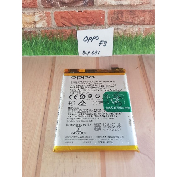 baterai batre batu Hp Oppo F9 BLP 681 sparepart Ori copotan