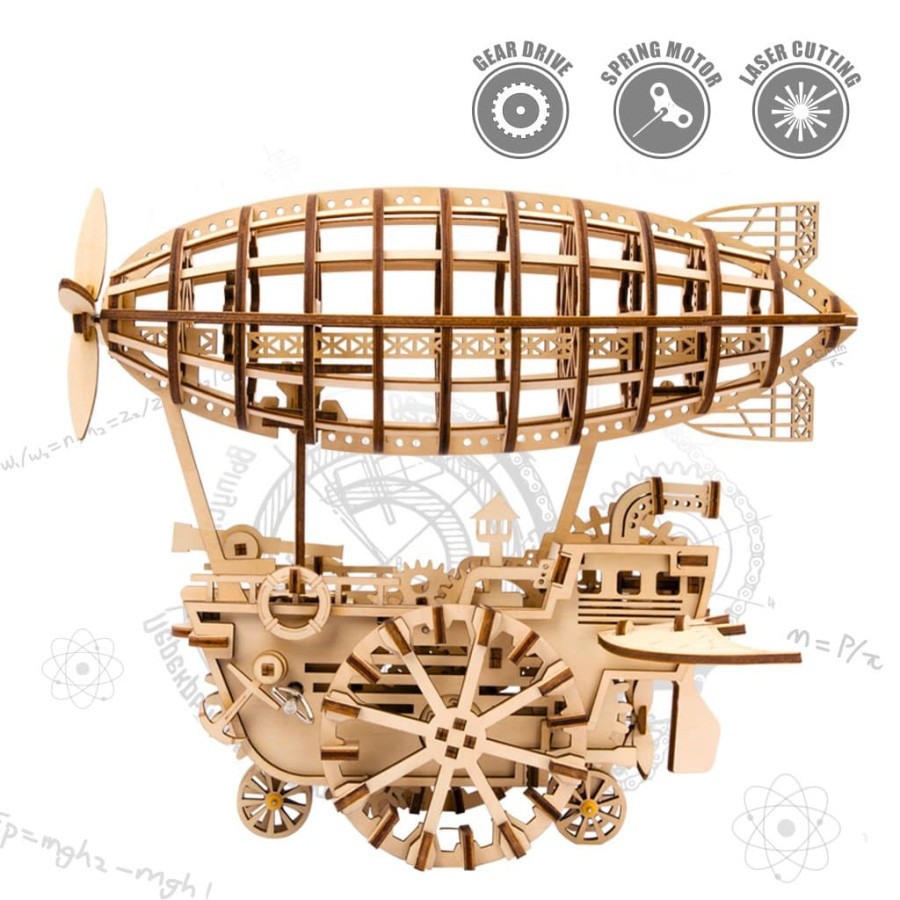 ROLIFE Robotime 3D Puzzle Movement Assembled Wooden Air Vehicle - Lk702