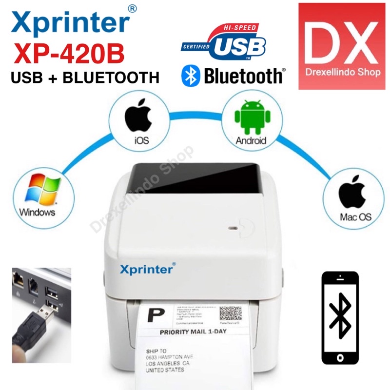 XPRINTER XP-420B Label Barcode Sticker Thermal USB BLUETOOTH