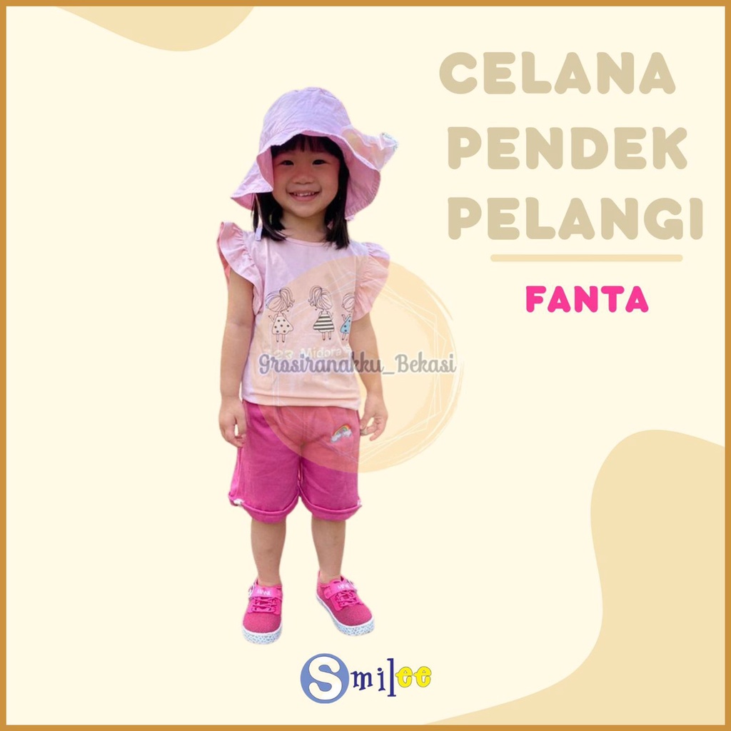 Celana Pendek Anak Pelangi Warna Fanta Size 3-5Tahun