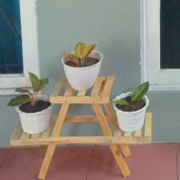 Rak Bunga Kayu Minimalis Original Jati Belanda