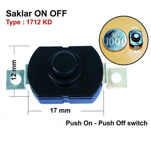 BA-121B Switch Senter 17x12mm 1A 1712KD Saklar Senter KAN Senter Kepala / Flashlight CREE