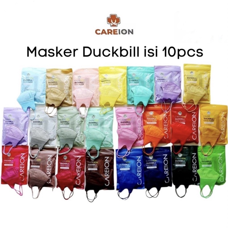 Masker Duckbill Careion Dewasa Warna Warni 1pack isi 10pcs