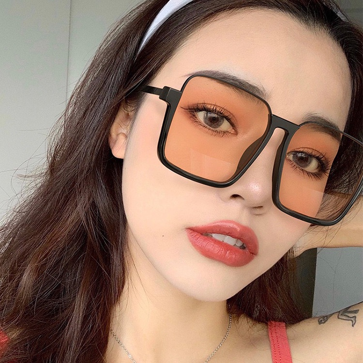 2021 new big frame square Korean fashion metal sunglasses