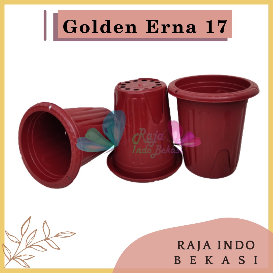 Rajaindobekasi Pot Golden Erna 17 Coklat Merah Bata Terakota - Pot Yogap 15 17 Murah