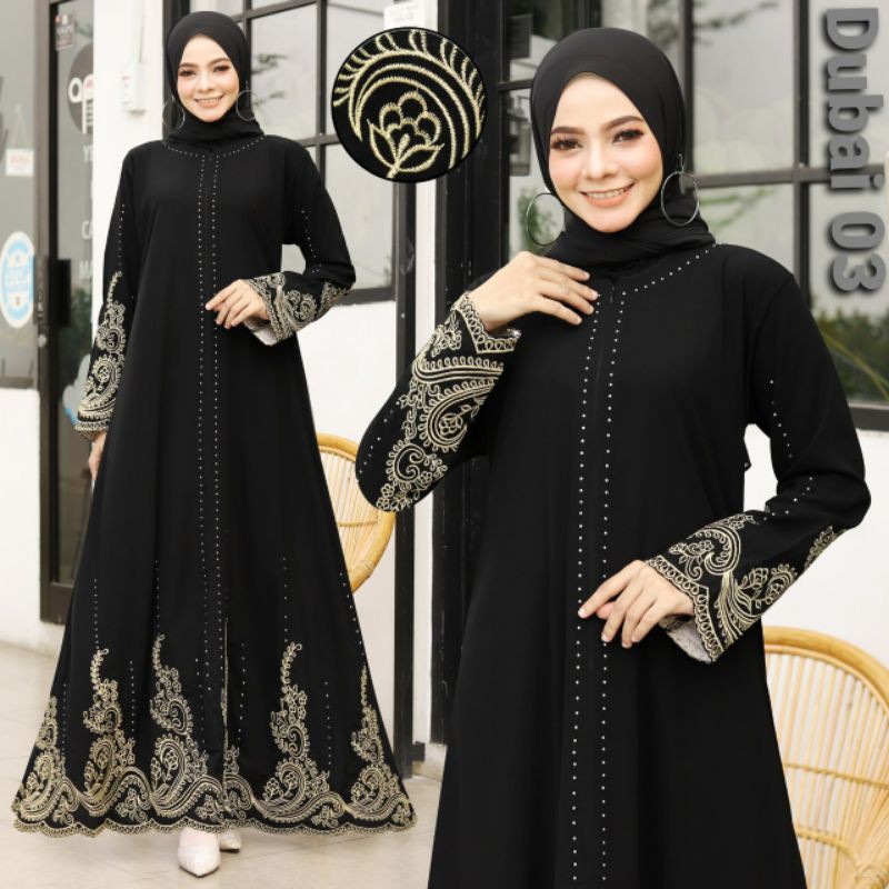 GALLERY EXCLUSIVE ABAYA HITAM GAMIS DUBAI 03