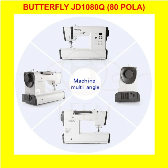 Mesin Jahit Portable BUTTERFLY JD 1080Q 80 Pola Computer JD1080Q LEEN