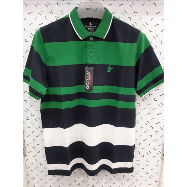 Osella Baju Kaos Polo Stripe  T-shirt Salur Original Pria Dewasa