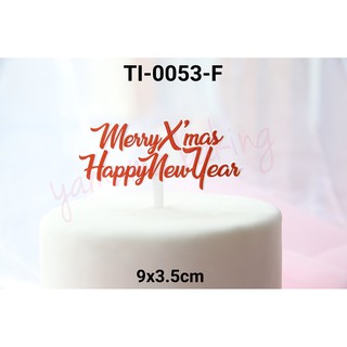 TI 0053 F Cake topper hiasan  kue tulisan  merry  christmas  