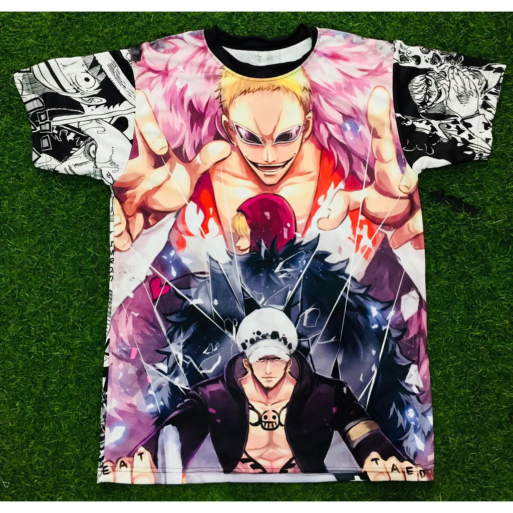 Tshirt Doflaminggo x Trafalgar Law Onepiece Fullprint Anime Manga Premium