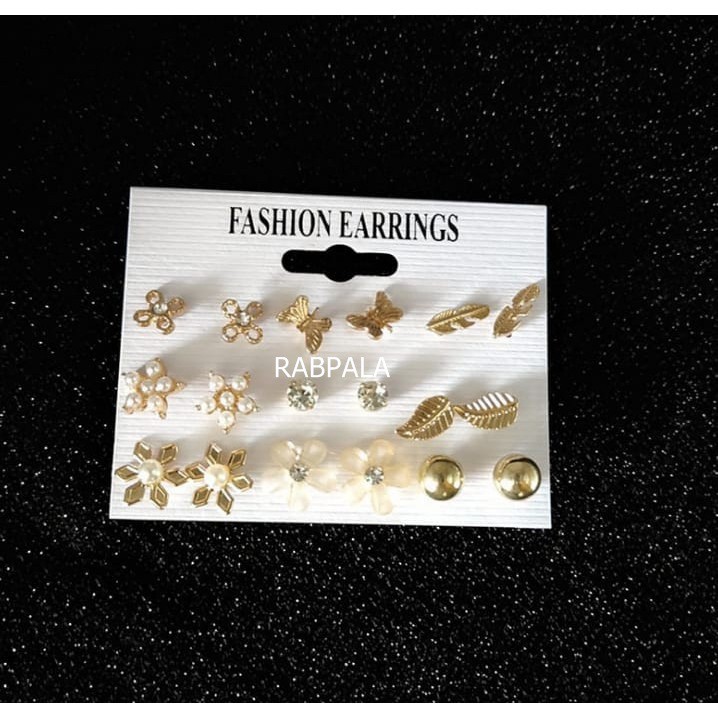 RABPALA - ANTING MODEL PLUG DENGAN 9 PASANG F24