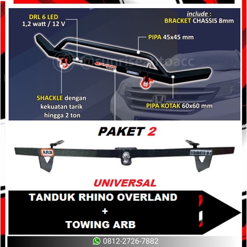 PAKET BUMPER Tanduk Depan Overland+Towing Murah UNIVERSAL