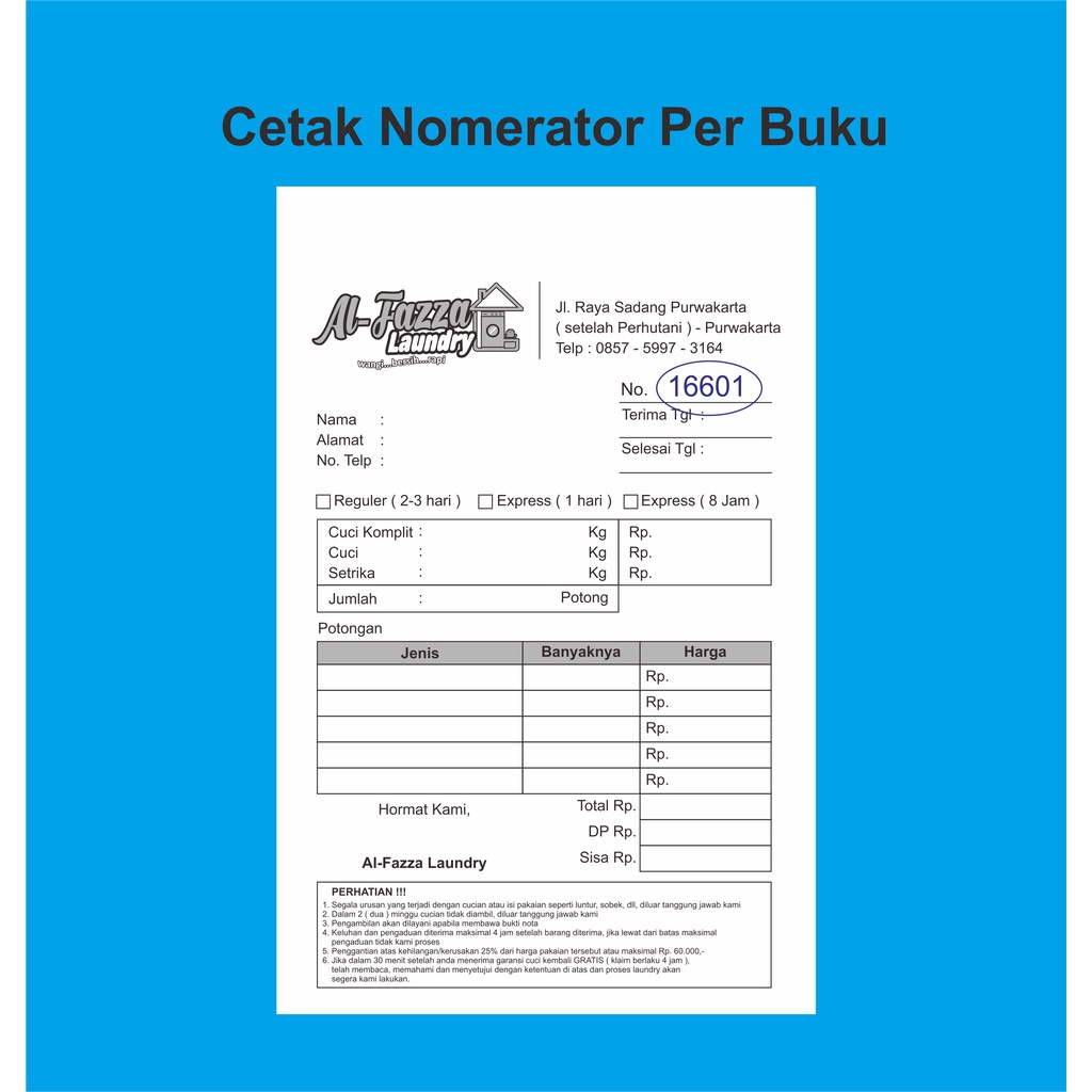 

Cetak Nomerator Per Buku