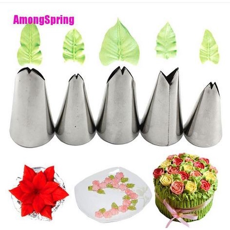 Leaf Icing Piping Nozzles #67#68#70#113#352 (5pcs)