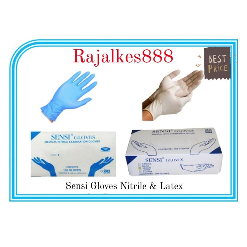 SARUNG TANGAN SENSI NITRILE / GLOVES SENSI VINYIL / SENSI LATEX / SARUNG TANGAN LATEX/ GLOVES SENSI