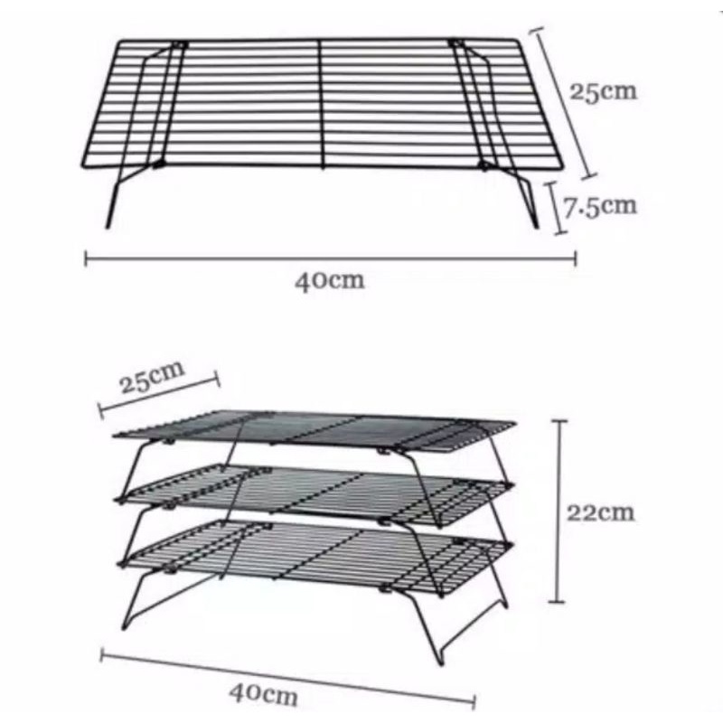 Colling rack susun 3 / rak peniris kue 3 susun