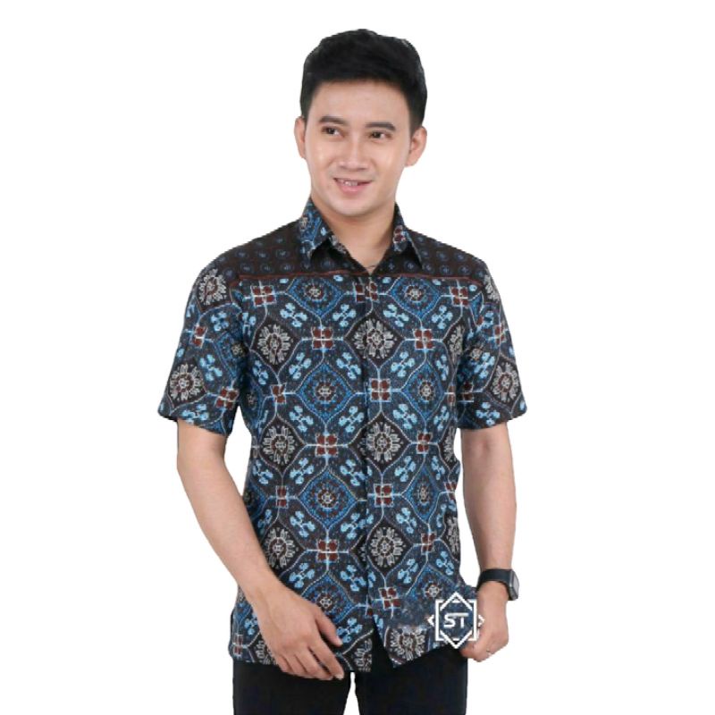 Batik pria lengan pendek reguler | Kemeja batik lengan pendek premium