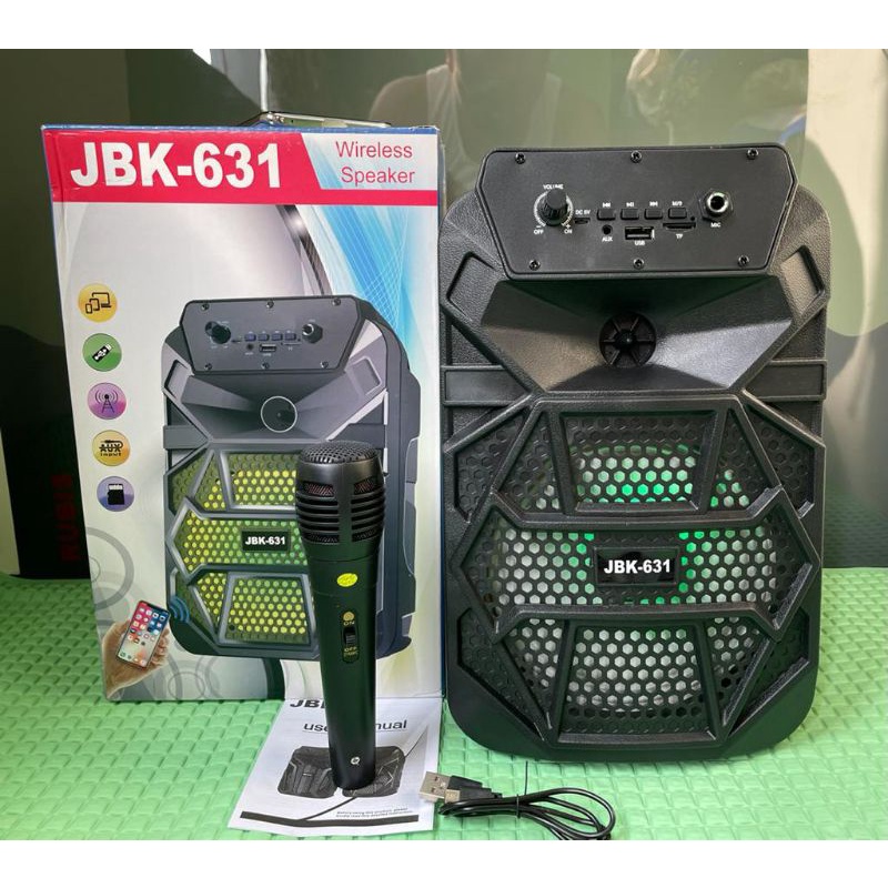 JBK portabel speaker bluetooth 6,5inch free mic karake termurah big bass power music