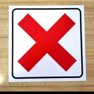 

stiker vinyl sign X silang DiLarangRambu 10x10cm safety
