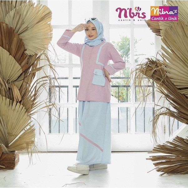 SETELAN ROK DAN ATASAN REMAJA NIBRAS TEEN NT 53 PINK BAHAN KAOS TERBARU ORIGINAL NIBRAS