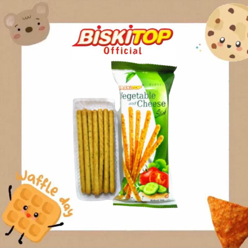 

BISKITOP OFFICIAL - VEGETABLE STICK (50 Gram) Biskuit Stik Rasa Sayuran Keju Murah