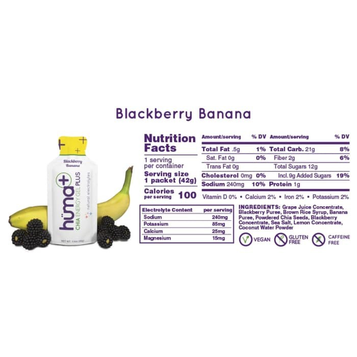 Huma CHIA PLUS Energy gel Blackberry Banana PLUS NATURAL ELECTROLYTE