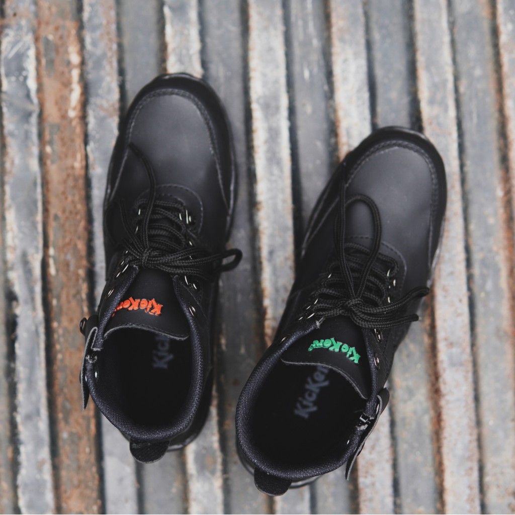 [COD]SEPATU SAFETY BOOTS PRIA KICKERS MORISEY HITAM UJUNG BESI RESLETING TOURING HIKING BIKERS MURAH