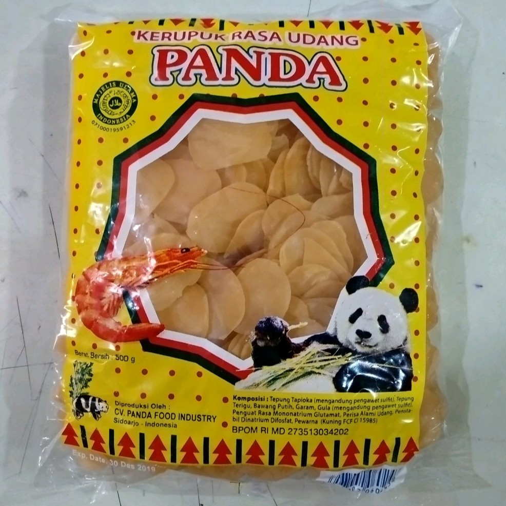 

Kerupuk Sari Udang Panda Kuning 500 gram (Kemasan Kuning / Hijau)