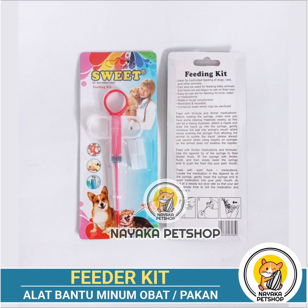 Feeding Kit Alat Bantu Minum Obat Kucing Pelontar Pil Anjing Kelinci Bantu Makan Musang Suntikan Hewan