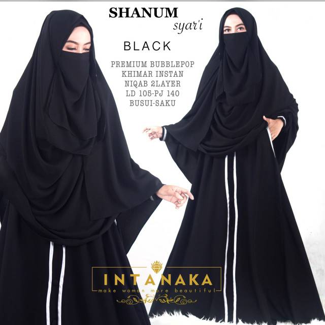 Gamis Shanum Set Syari Ori Intanaka Longdress Maxi Bublepop