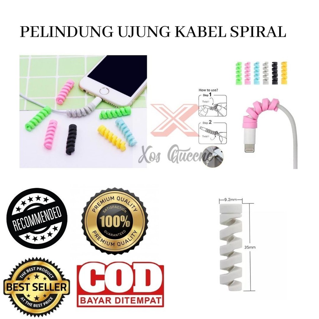 XOQ - Pelindung Ujung Kabel Spiral / Cable Protector / Pelindung Kabel Murah