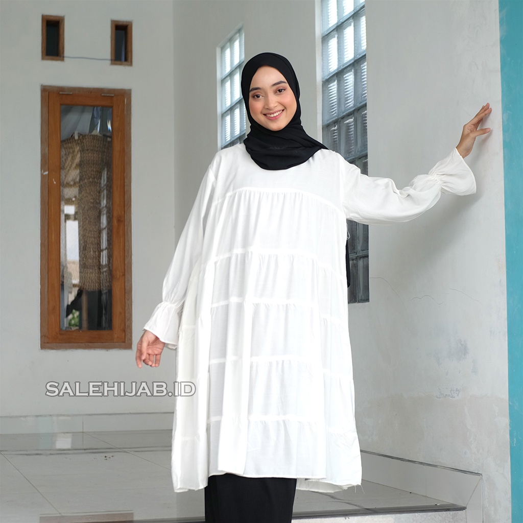 NAOMI TUNIK REMPEL SUSUN POLOS PREMIUM || TUNIK WANITA REMAJA MUSLIMAH BAHAN RAYON