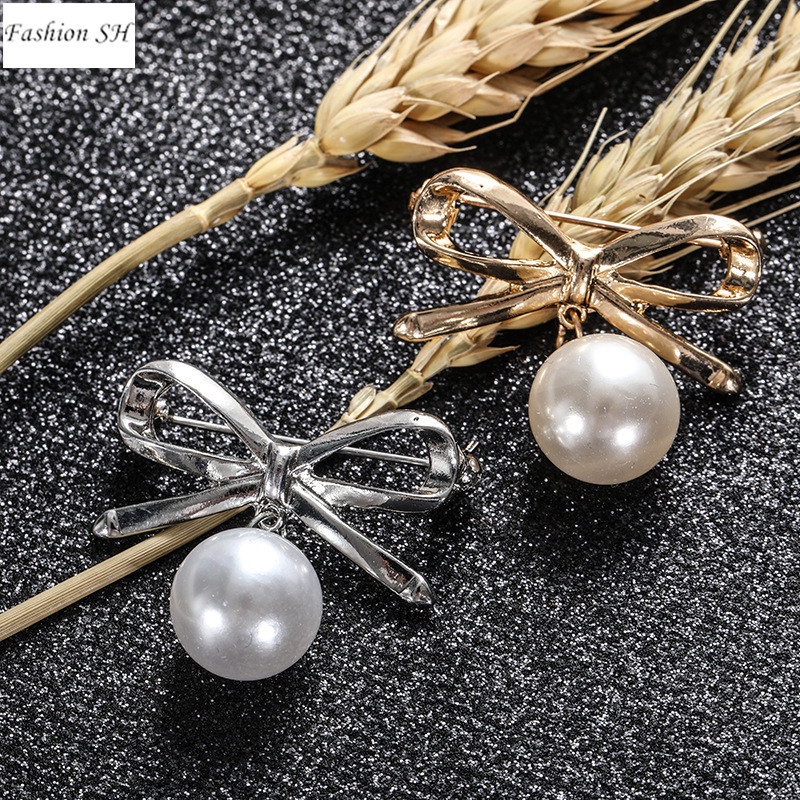 Brooch Pin brooches Pearl scarf buckle gold&amp;silver M40154