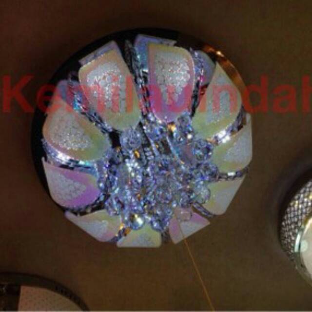 LAMPU HIAS CRYSTAL PLAFON LED BOHLAM FITTING E14 GANTUNG 50CM 81020