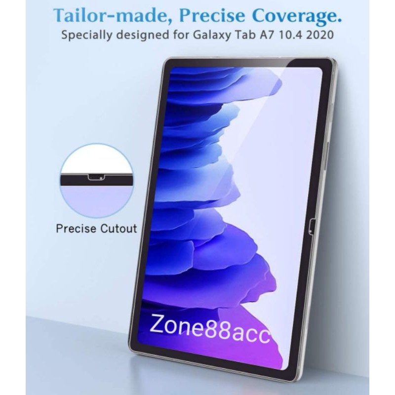 Antigores Samsung Galaxy Tab A7 10.4 2020 2022 T500 T505 Tempered Glass Screen Guard protector TG Blue
