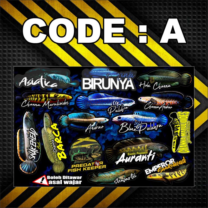 STIKER AQUARIUM IWAK GALAK / CUTTING STIKER