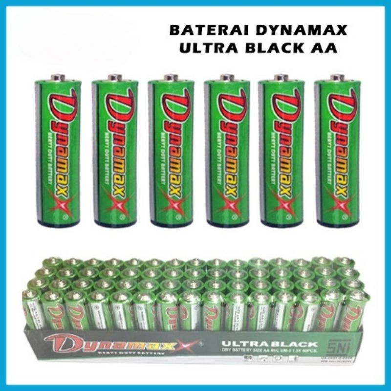 Baterai AA A2 Dynamax Abu Eco Black 1.5V Battery Power Kualitas SNI Batu Batere Batre Batrai LR6 R6C