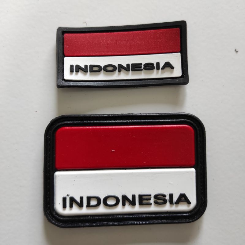 PATCH RUBBER SATU SET BENDERA INDONESIA BESAR+BENDERA INDONESIA KECIL/TEMPELAN EMBLEM KARET VELCRO