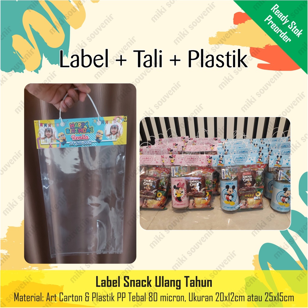 Label Snack Ulang Tahun - Label Plastik Ulang Tahun - Custom Label
