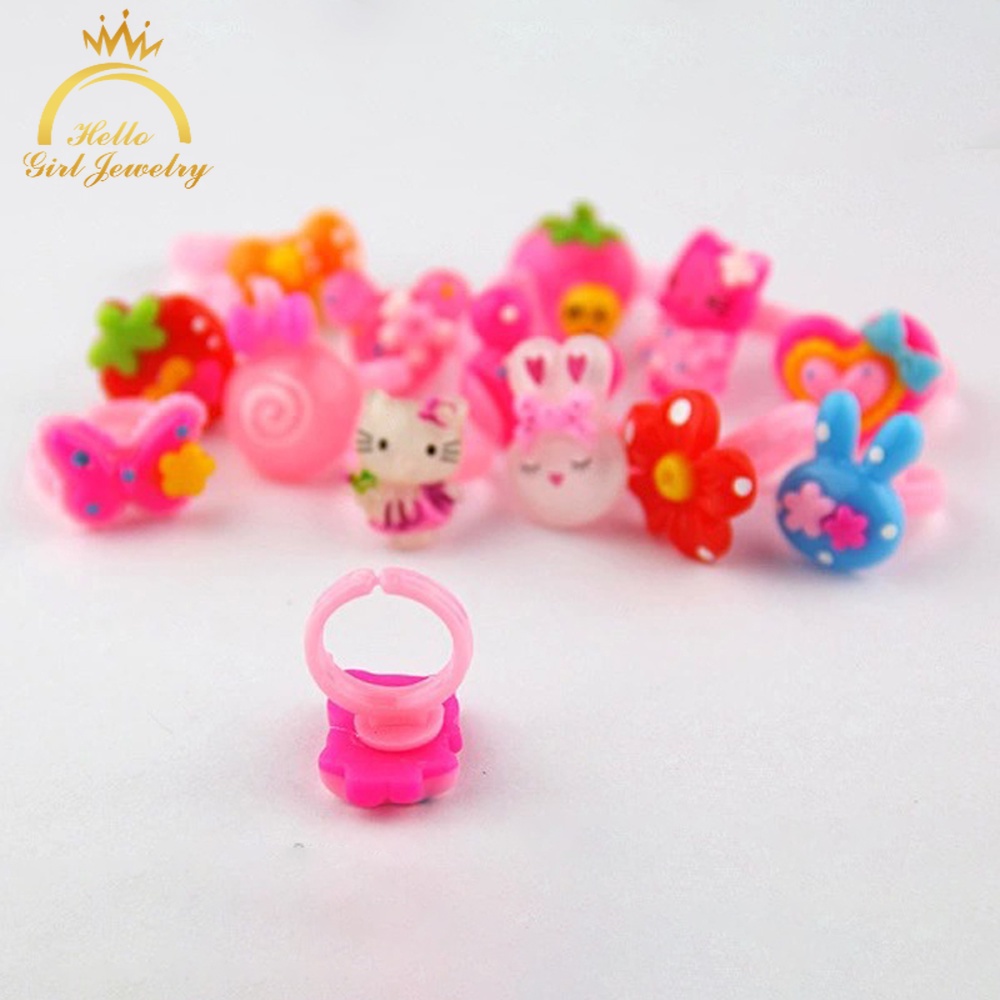 Cute Ring Children's Jewelry Sweet Korean Open Animal Cartoon Children's Rings Random Color