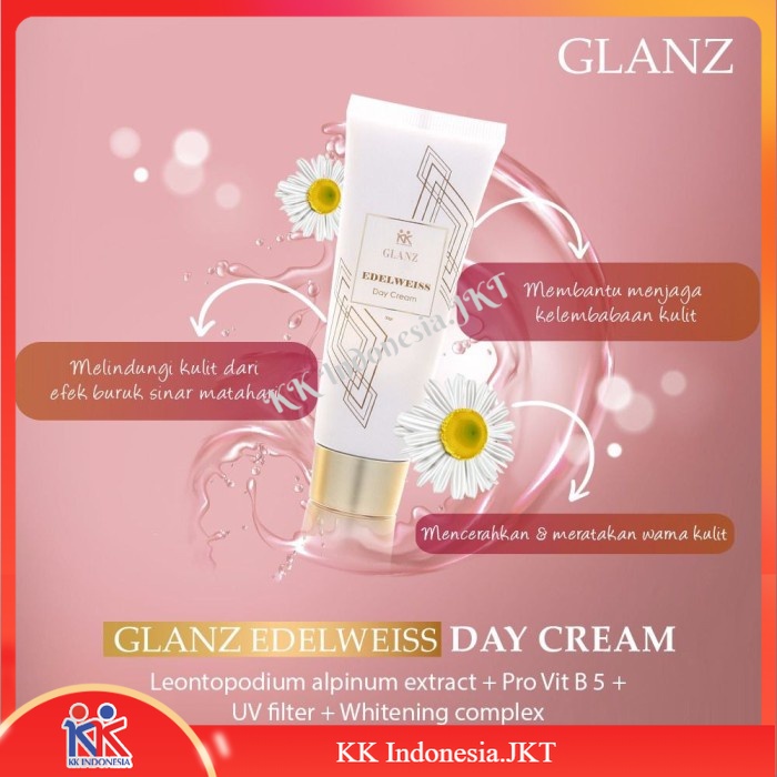 Glanz Edelweiss Day Cream | Glanz Edelweiss Night Cream Krim Wajah Siang Malam KK Indonesia Original