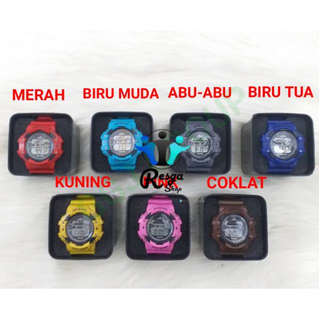 C ( C68 ) JAM  TANGAN SPORT DEWASA FREE BOX / WATER RESISTANT 3 ATM / TAHAN AIR