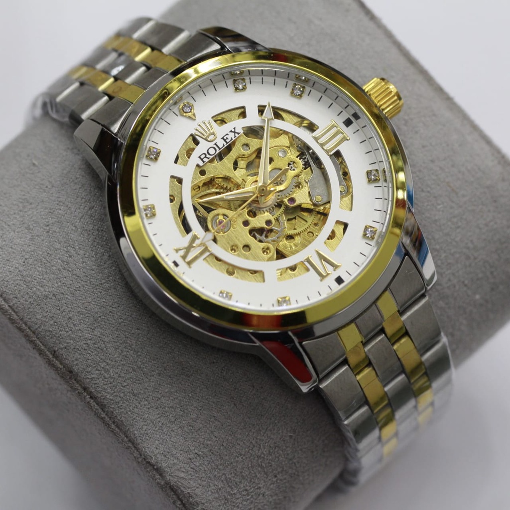 JAM TANGAN PRIA ROLEX SKELETON AUTOMATIC STAINLESS STELL/(SUPER PREMIUM) JAM TANGAN ROLEX AUTOMATIC OTOMATIS JAM ROLEX PRIA/JAM TANGAN PRIA AUTOMATIC TERBARU DAN TERLARIS