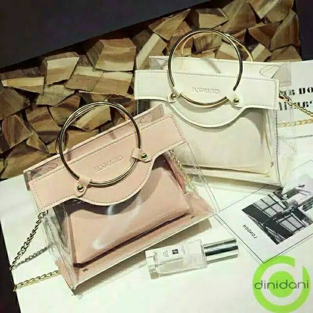 Tas wanita selempang transparan