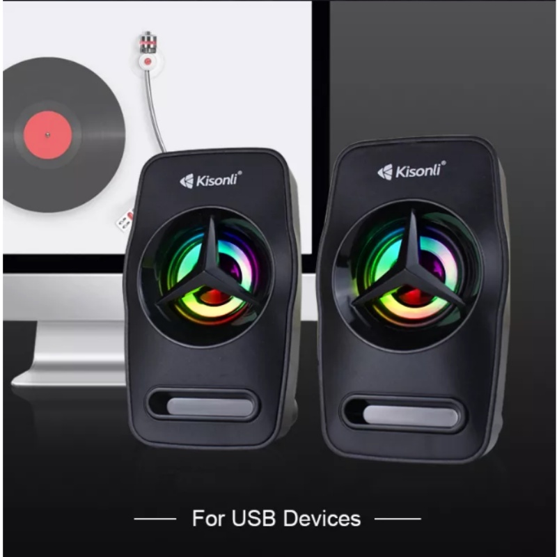 XOBOX - Gaming Speaker Komputer/Laptop Multimedia LED RGB light &amp; Switch Volume Control L-3030